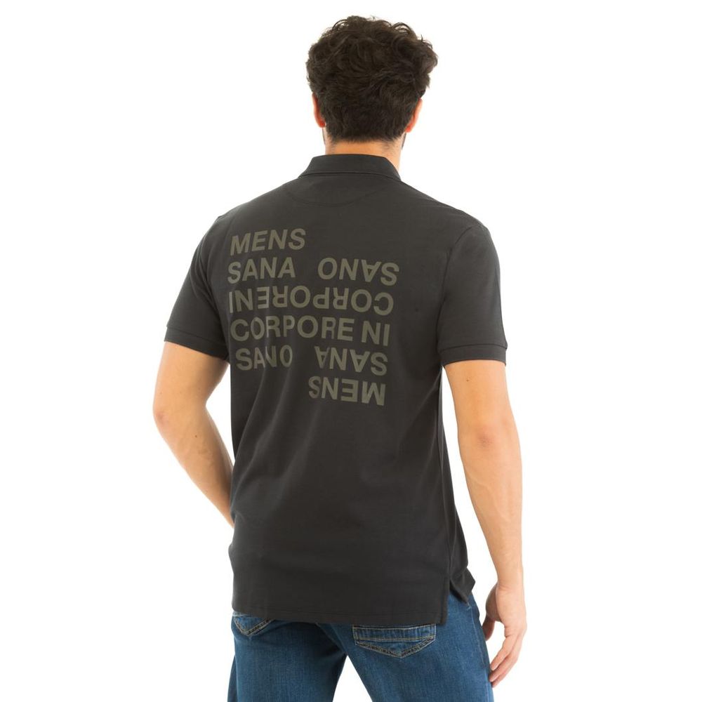 Bikkembergs Gray Cotton Polo Shirt