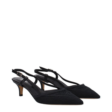 Isabel Marant Black Fabric Mid Heel Pumps