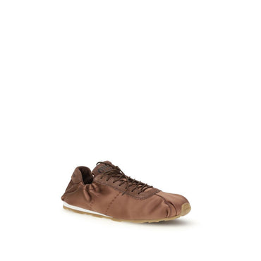 Miu Miu Brown Viscose Low Top Sneakers