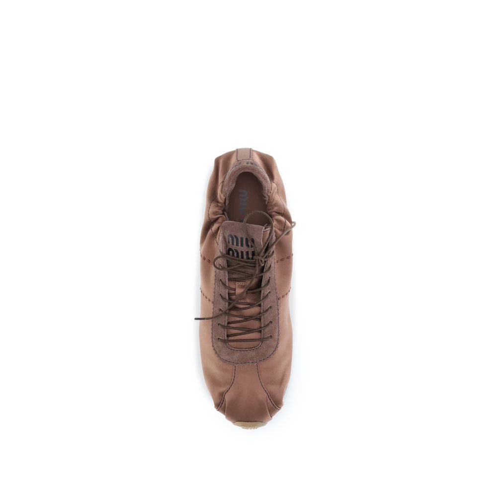 Miu Miu Brown Viscose Low Top Sneakers