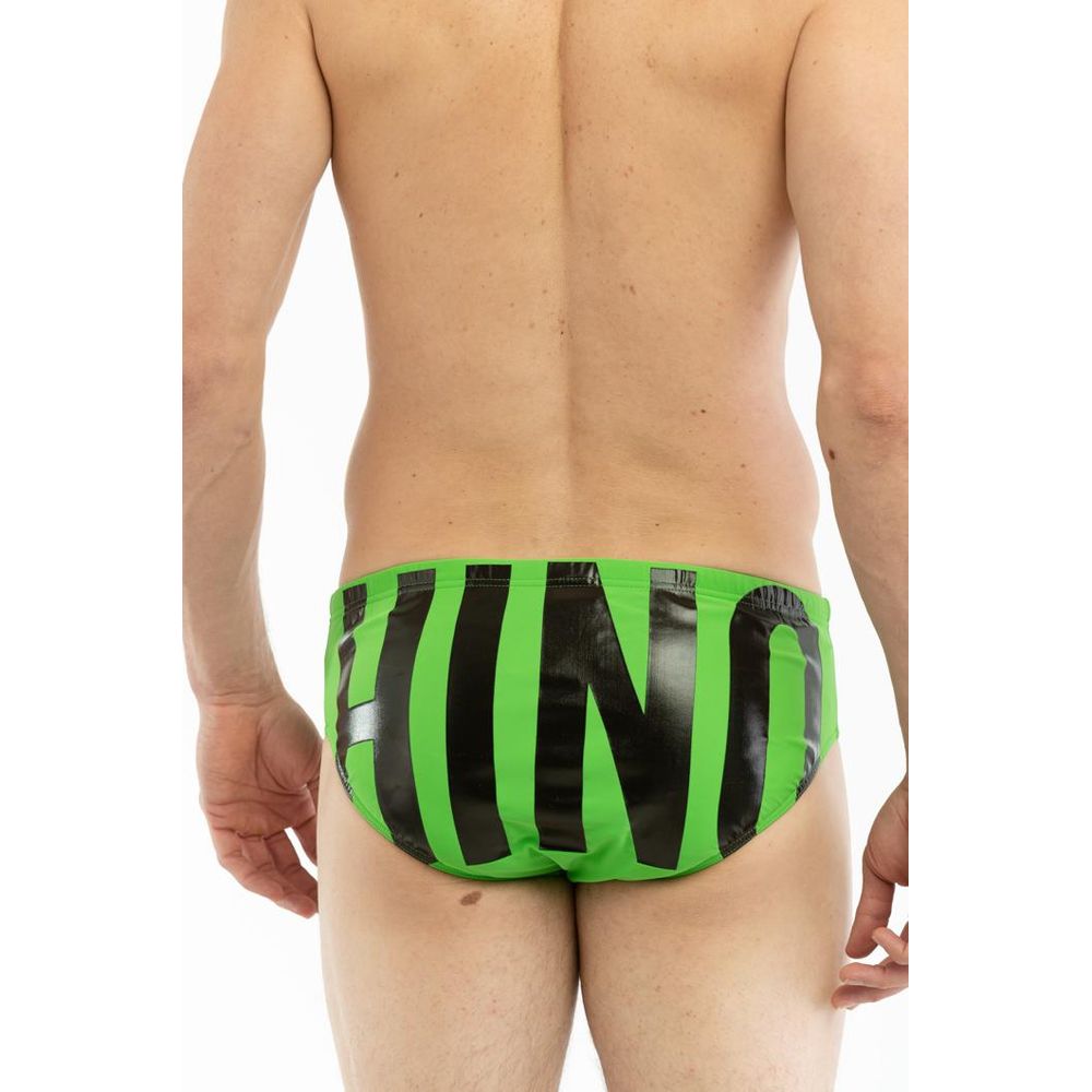 Moschino Green Polyamide Swim Briefs