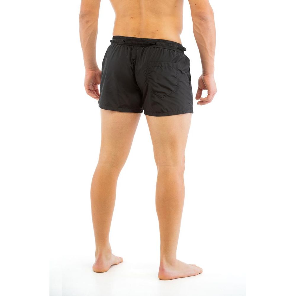Moschino Black Polyester Swim Shorts