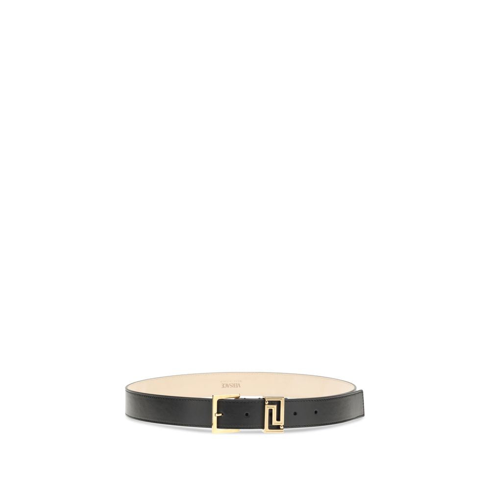 Versace Black Calf Leather Bos Taurus Belt
