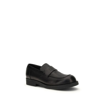 MM6 Black Calf Leather Bos Taurus Slip-On Loafers