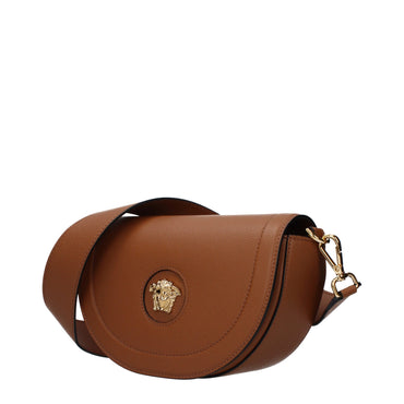 Versace Brown Leather Crossbody Bag
