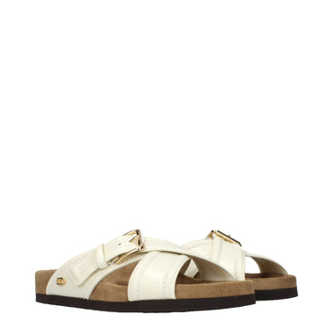 Valentino Garavani Beige Leather Slippers
