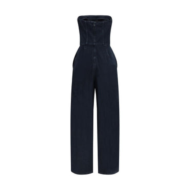 Agolde Blue Cotton Jumpsuit