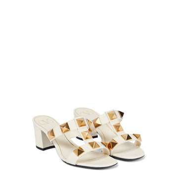 Valentino Garavani White Calfskin Platform Sandals