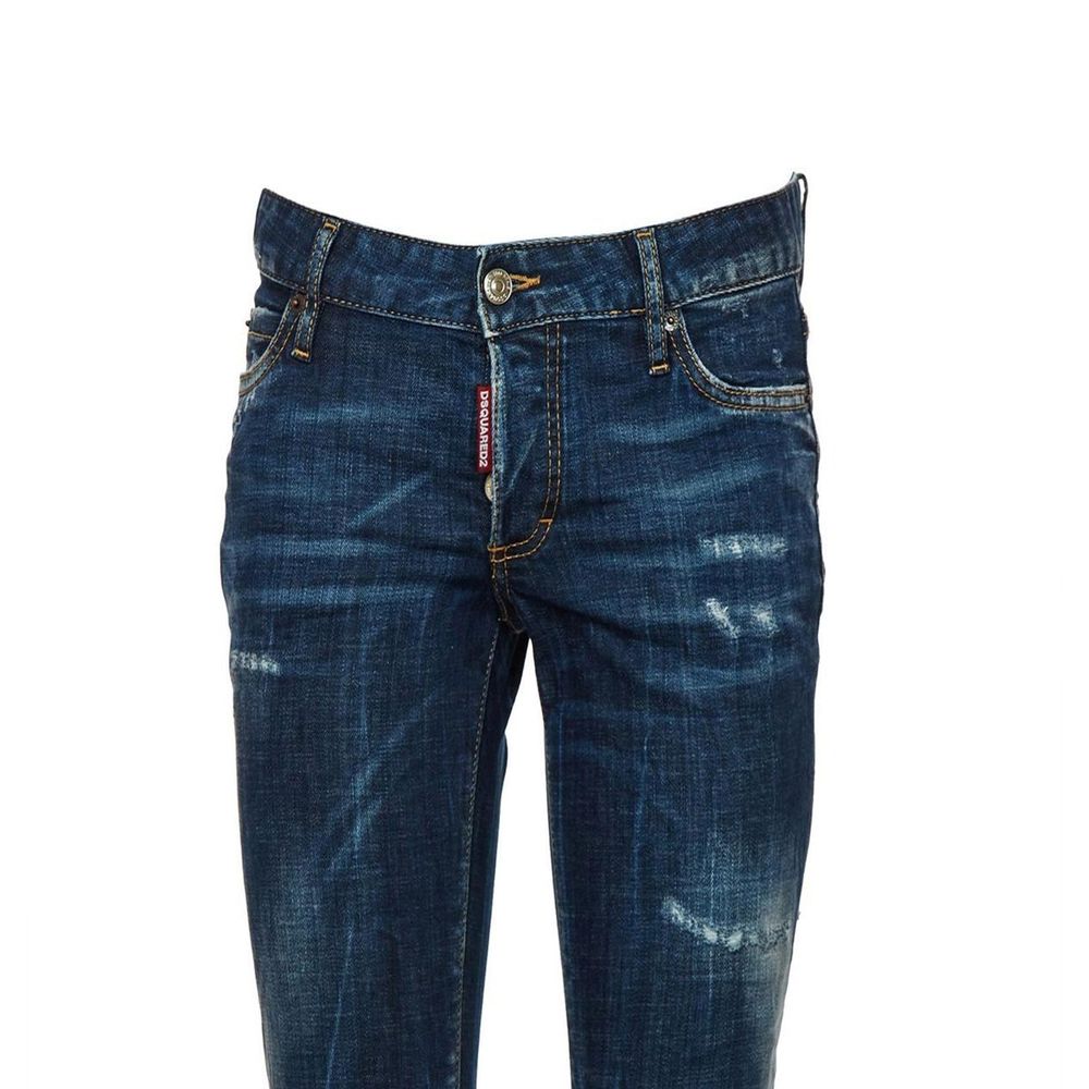 Dsquared² Blue Cotton Slim Fit Jeans