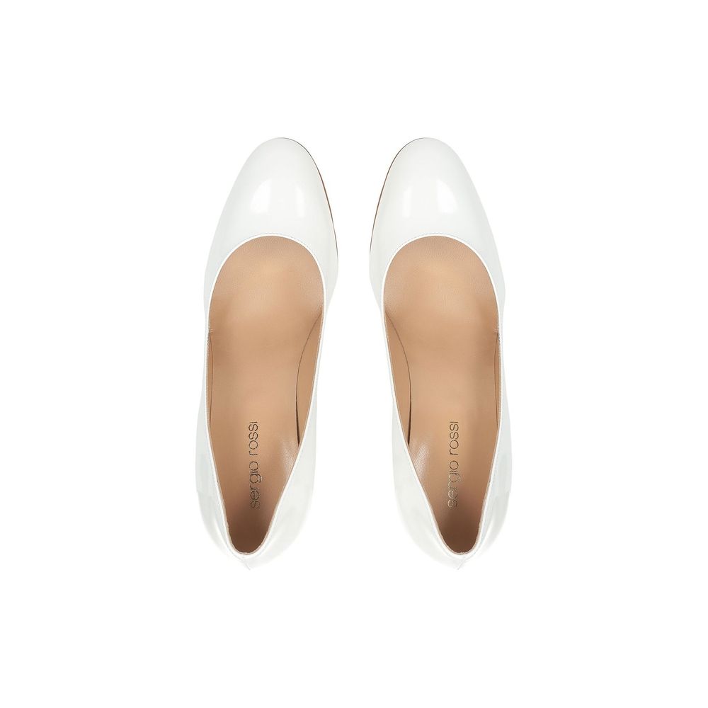 Sergio Rossi White Calfskin High Heel Pumps