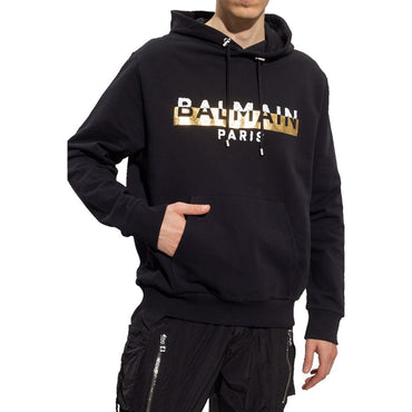 Balmain Black Cotton Sweatshirt