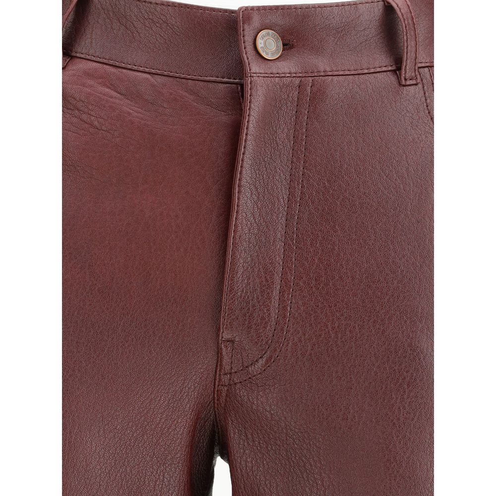 Chloé Bordeaux Leather Pants