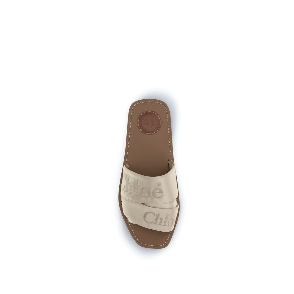 Chloé Gold Polyester Sandals