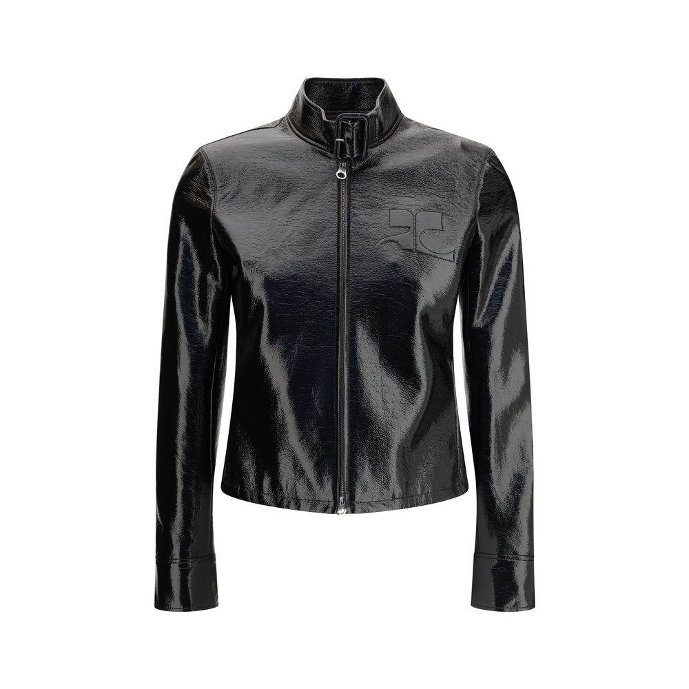 Courrèges Black Cotton Full-Length Jacket