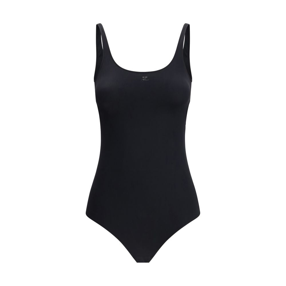 Courrèges Black Elastane One-Piece Swimsuit