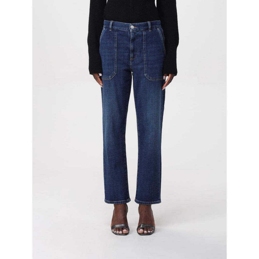 PINKO Blue Denim Straight-Leg Jeans