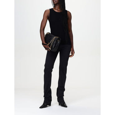 Saint Laurent Black Cotton Straight-Leg Jeans