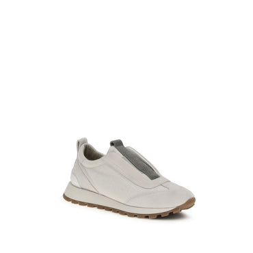 Brunello Cucinelli Gray Cotton Athletic Sneakers