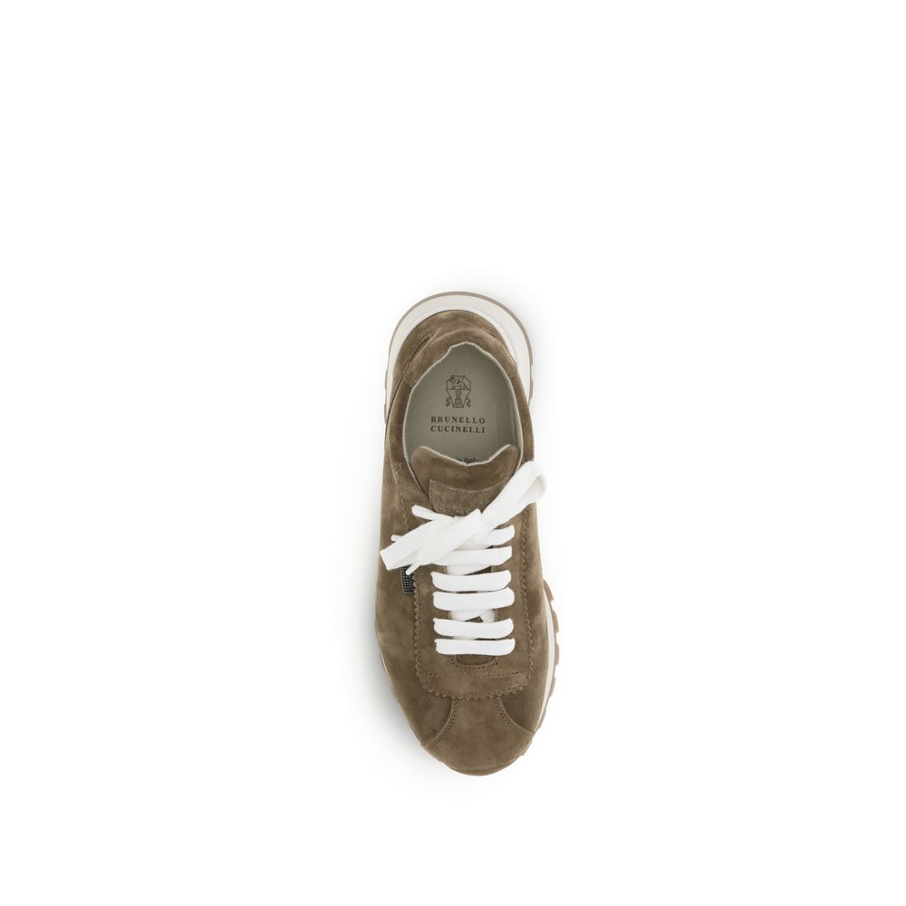 Brunello Cucinelli Brown Rubber Platform Sneakers