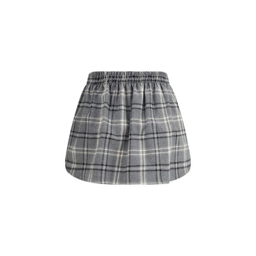 Miu Miu Gray Cotton Mini Skirt