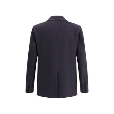 Tom Ford Blue Fleece Wool Coat