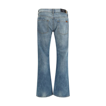 7FOR Light Blue Cotton Bootcut Jeans