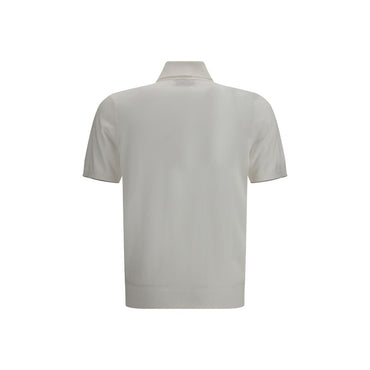 Brunello Cucinelli White Cotton Polo Shirt