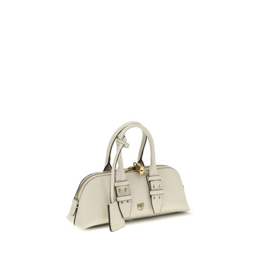 PINKO White Calf Leather Bos Taurus Shoulder Bag