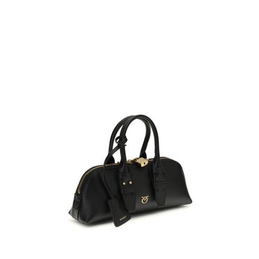 PINKO Black Calf Leather Bos Taurus Shoulder Bag