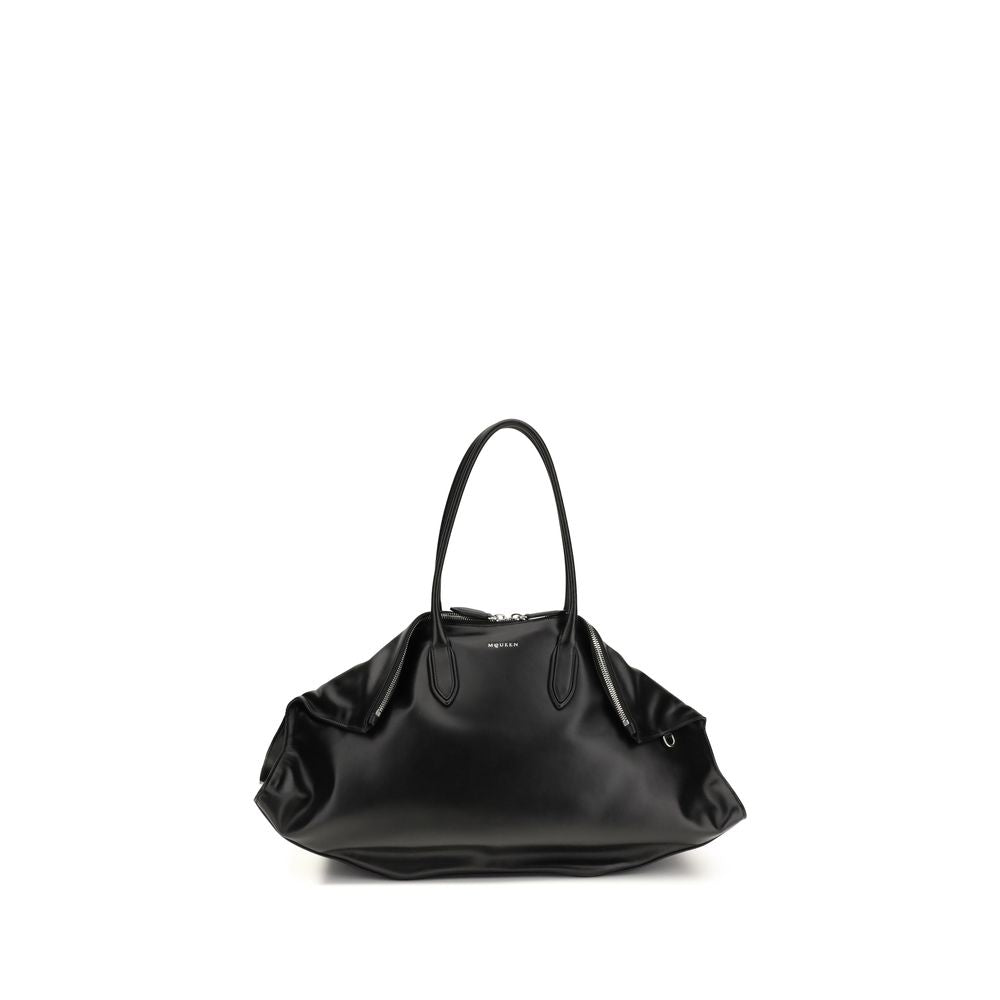 Alexander McQueen Black Calf Leather Bos Taurus Shoulder Bag