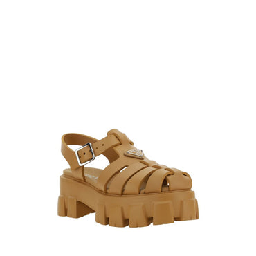 Prada Brown Acetate Platform Sandals
