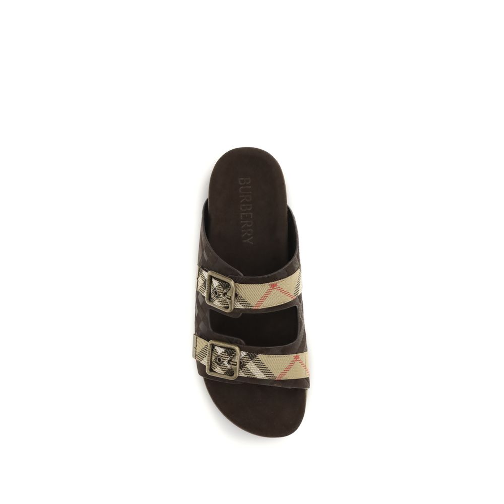 Burberry Brown Rubber Flat Sandals