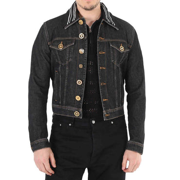 Versace Black Cotton Denim Jacket