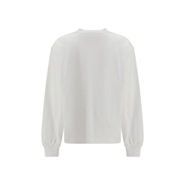 Ganni White Cotton Long Sleeve T-Shirt