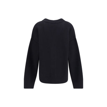 Ami Paris Black Fleece Wool Cardigan