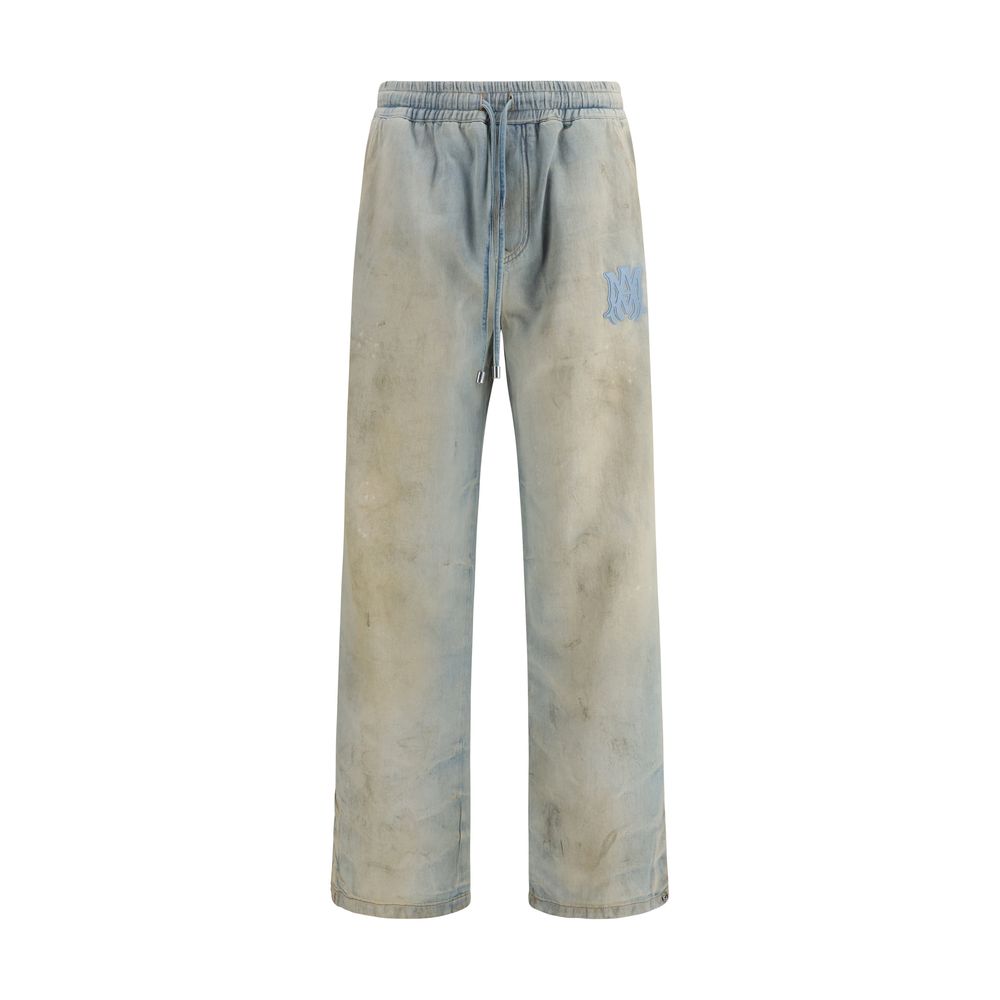 Amiri Light Blue Cotton Relaxed Fit Jeans