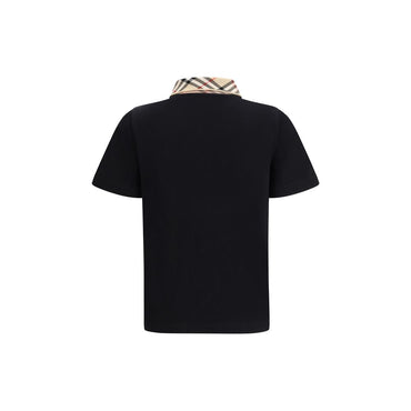 Burberry Black Cotton Polo Shirt