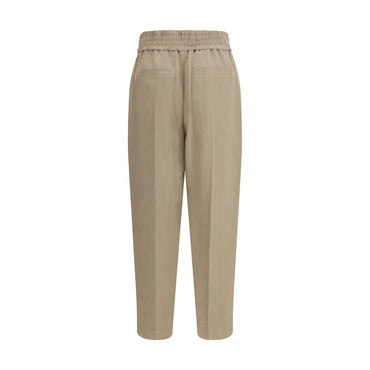 Brunello Cucinelli Beige Viscose Casual Pants