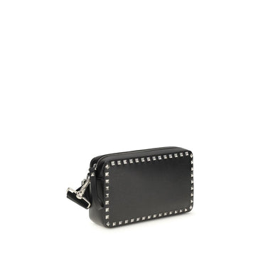 Valentino Garavani Black Calf Leather Bos Taurus Shoulder Bag