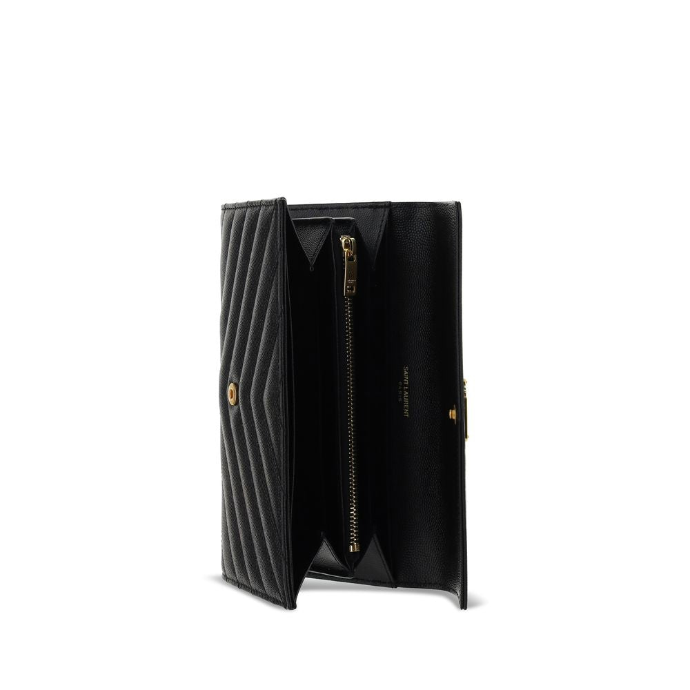 Saint Laurent Black Calf Leather Bos Taurus Wallet