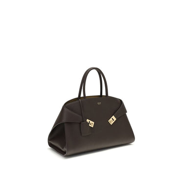 Ferragamo Brown Calf Leather Bos Taurus Shoulder Bag