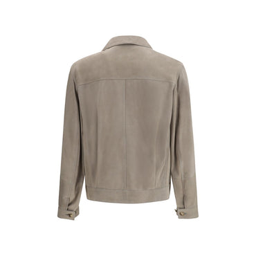 Brunello Cucinelli Bicolor Calf Leather Bos Taurus Coat