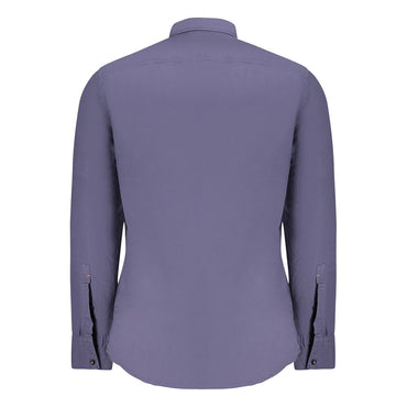 Hugo Boss Blue Cotton Men Shirt