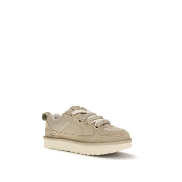 UGG Beige Calf Leather Bos Taurus Low Top Sneakers