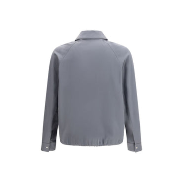 Fendi Gray Cotton Biker Jacket