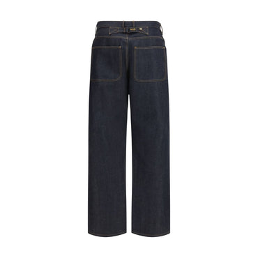 Thom Browne Blue Cotton Relaxed Fit Jeans