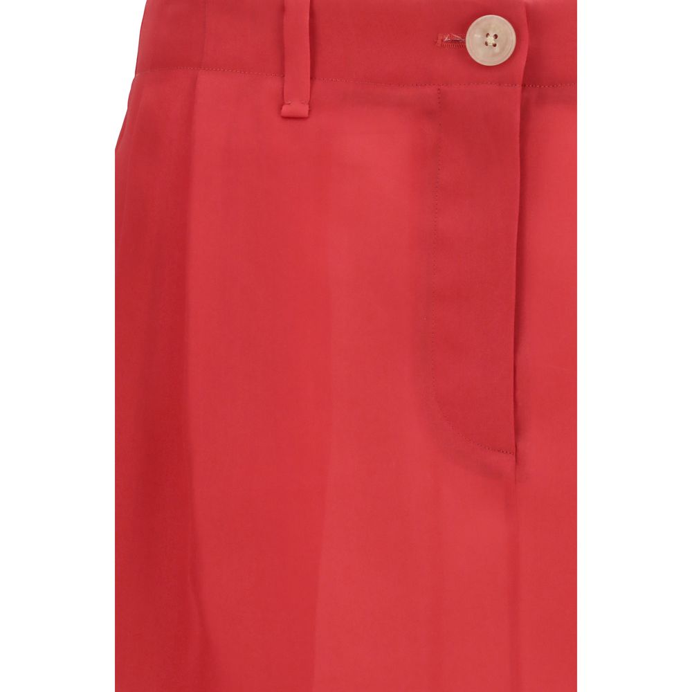 Khaite Multicolor Silk Midi Skirt