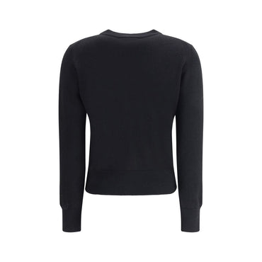 Ami Paris Black Merino Wool Cardigan