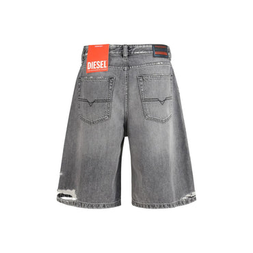 Diesel Gray Cotton Bermuda Shorts