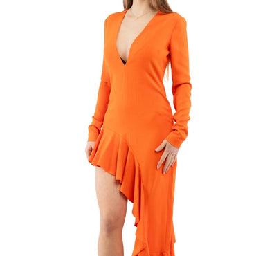 Moschino Orange Marabou Cocktail Dress